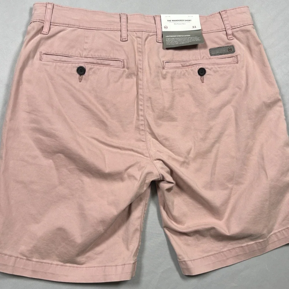 AG Adriano Goldschmied Wanderer Shorts Mens 33 Pink Slim Trouser Stretch Sateen